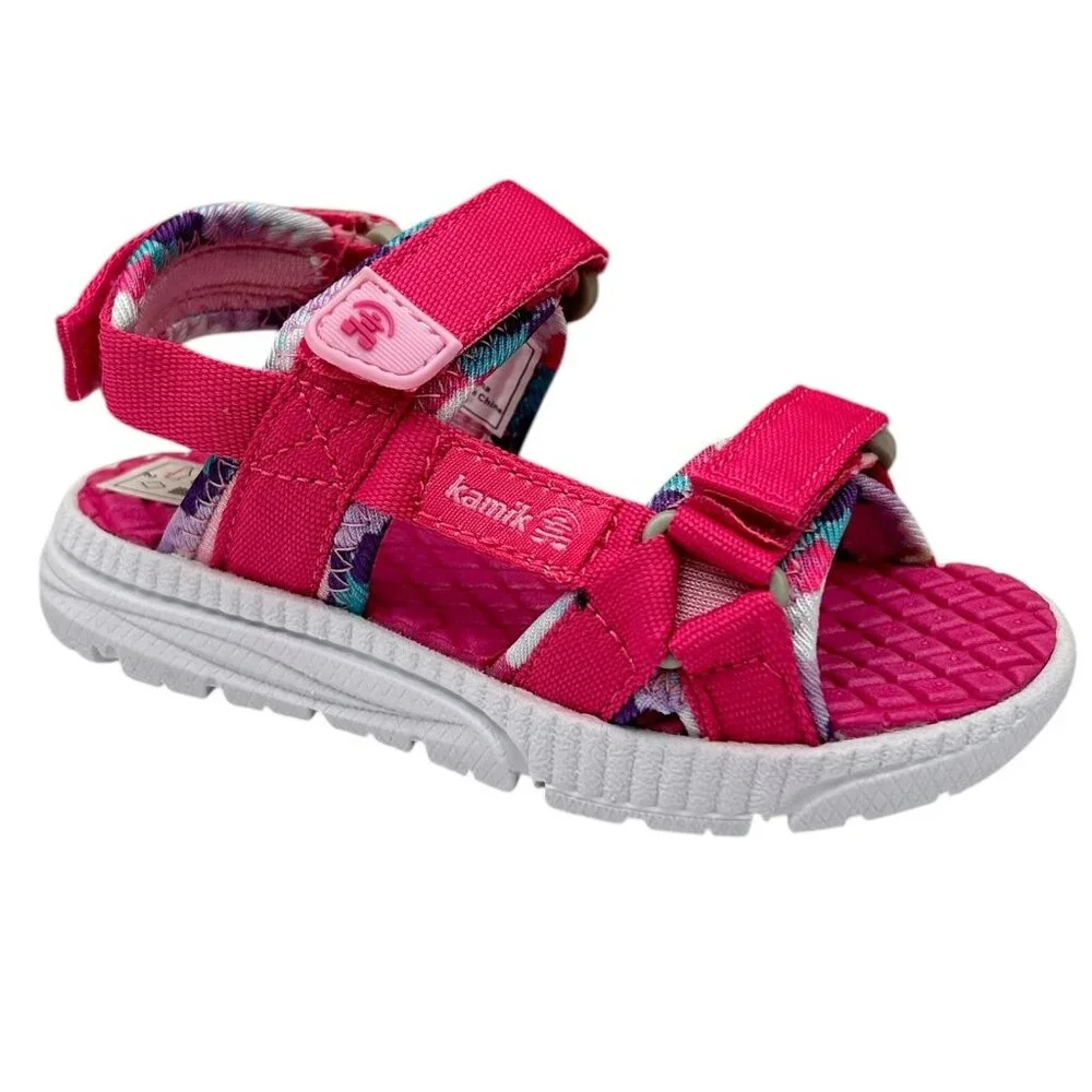 Kamik‎ Toddler Girls Adjustable Strappy Sandals Size 7 Pink Lightweight & Comfy